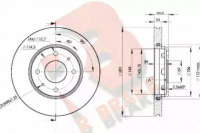 R BRAKE 78rbd28027 -  Тормозной диск